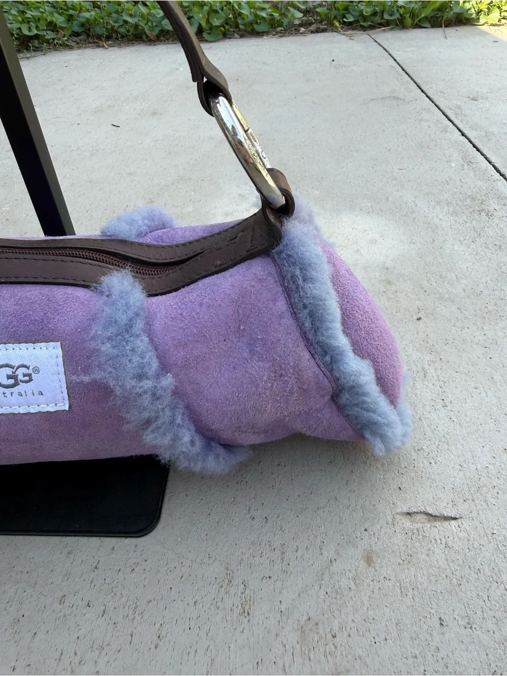 Vintage Y2K UGG Australia Lavender Shearling Suede Shoulder/Hobo Bag